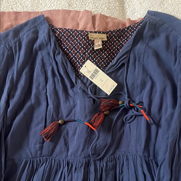 Anthropologie Navy Boho Top with Tassel Detail - Picture 5 of 7